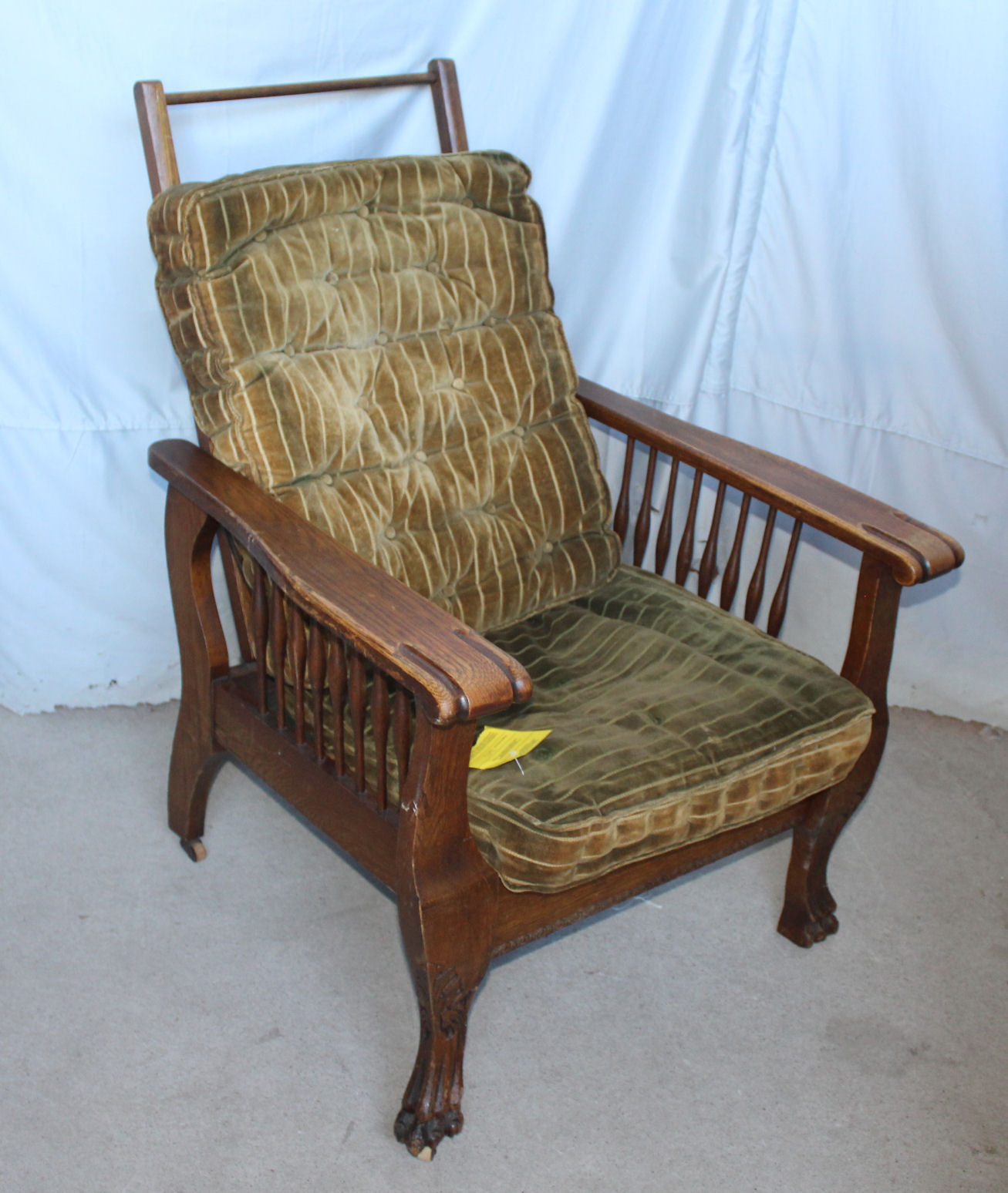 Bargain John's Antiques Antique Oak Morris Chair claw