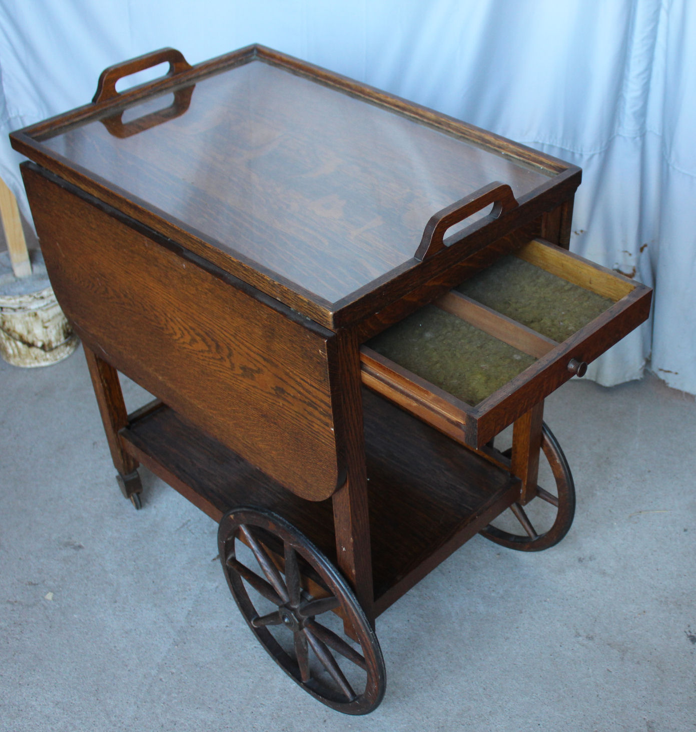 tea set and cart