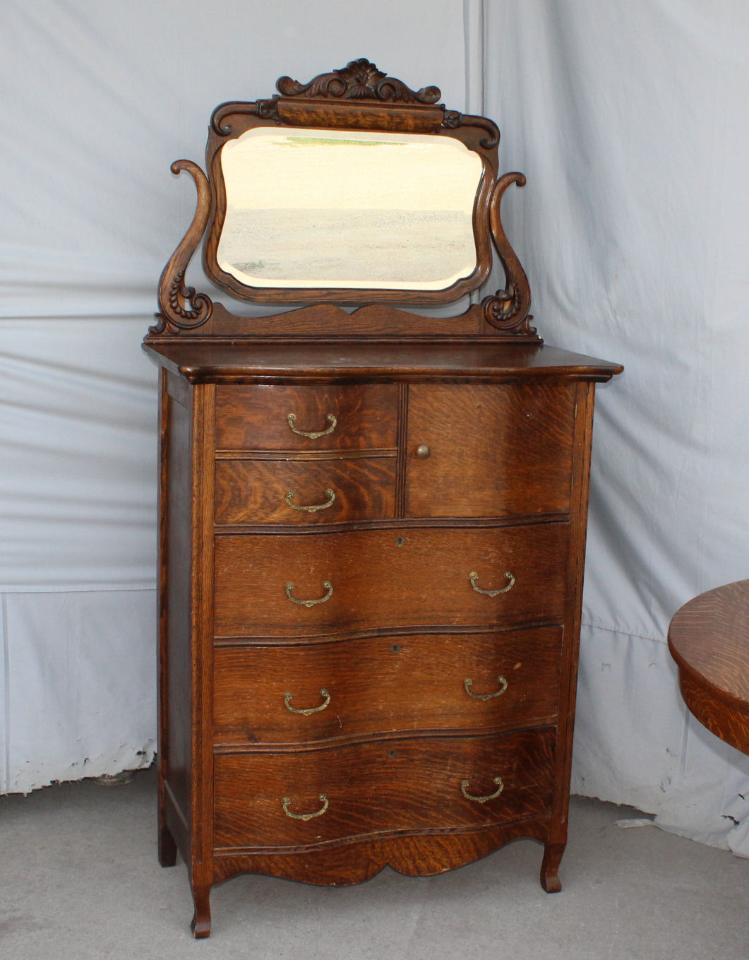 Bargain John S Antiques Antique Oak High Boy Chest Of Drawers