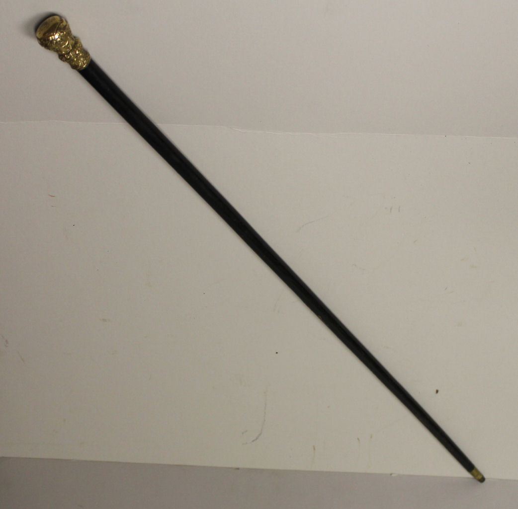Bargain John's Antiques  Victorian Wooden Walking Stick Cane with Engraved  Gold Plated Handle - Bargain John's Antiques