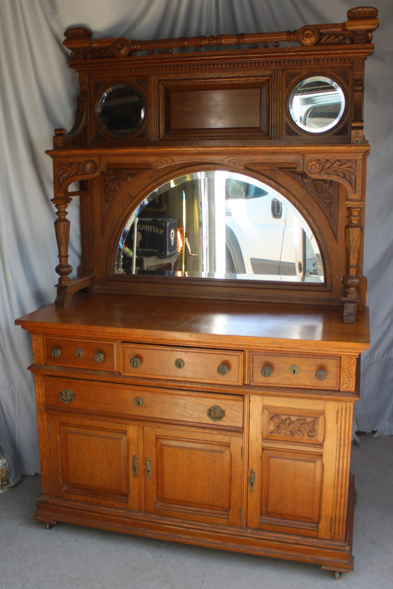 Bargain John's Antiques | Antique Oak Sideboard Buffet - Hidden iron