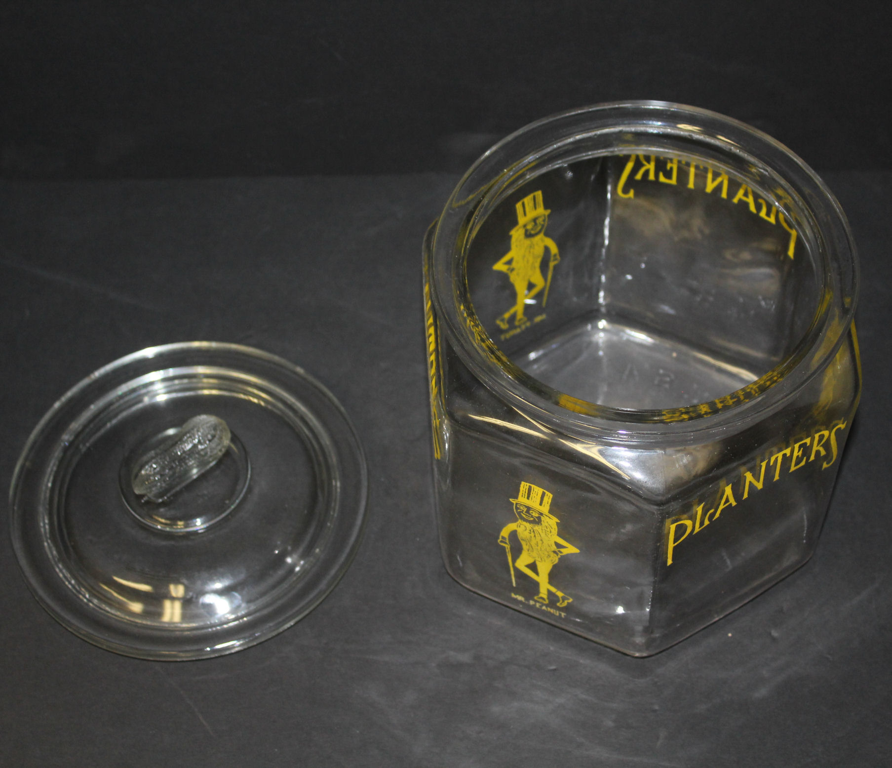 Bargain John's Antiques | Planters Peanuts Advertising Country Store Glass Hexagon ...1807 x 1555