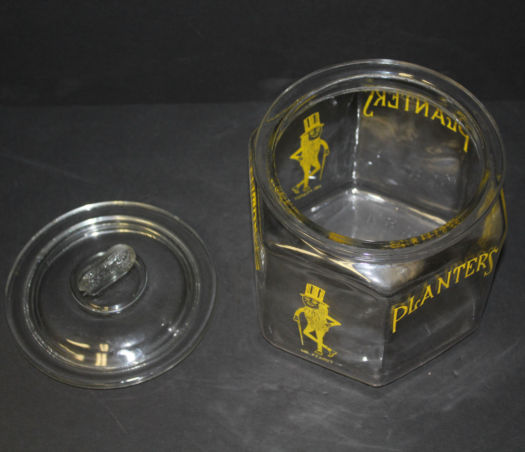 Bargain John's Antiques | Planters Peanuts Advertising Country Store Glass Hexagon ...