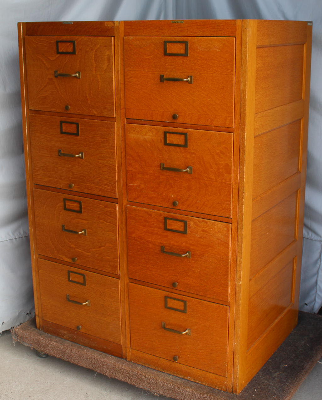 Bargain John S Antiques Antique Double Wide Oak File Cabinet