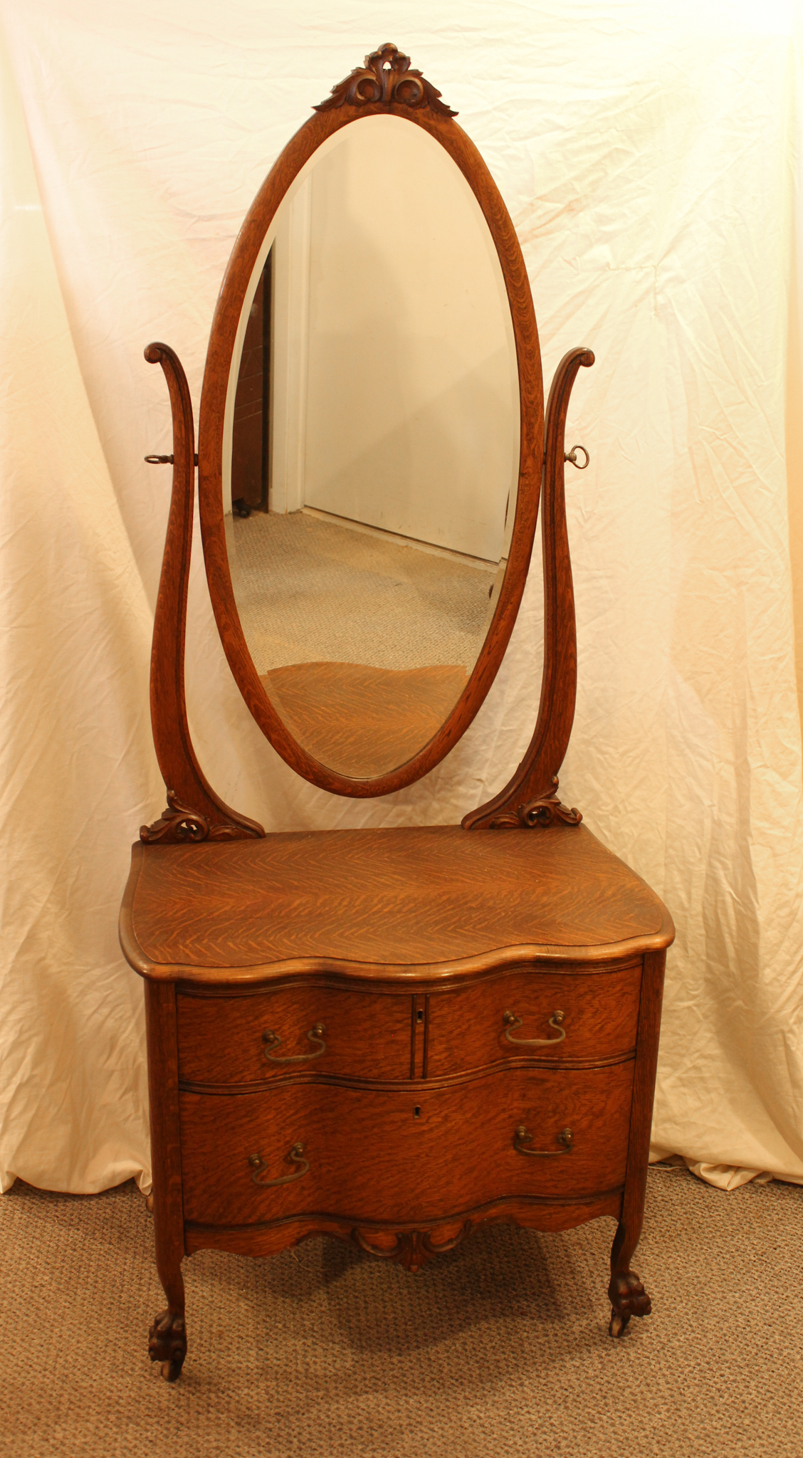 Bargain John S Antiques Antique Oak Princess Dresser Original