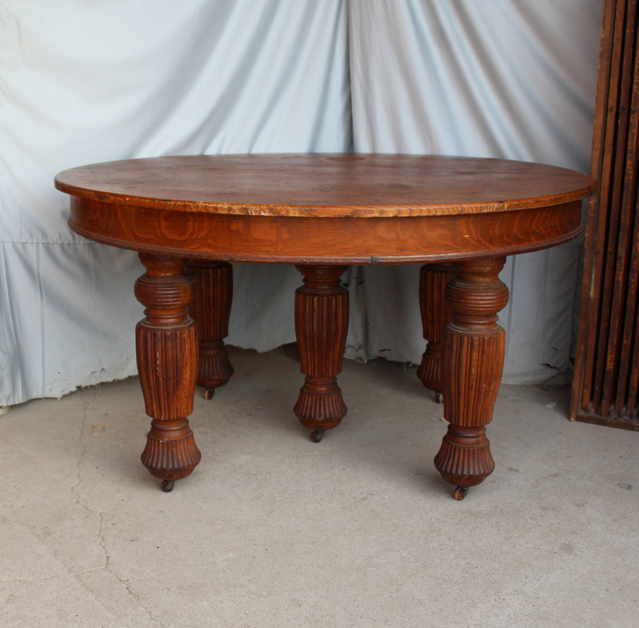 Bargain John S Antiques Antique Round, Round Oak Tables With Leaves