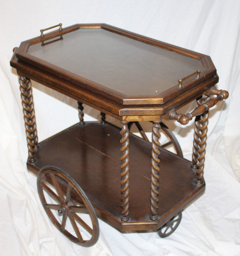Bargain John&#039;s Antiques | Antique Fancy Oak Tea Cart with Removable