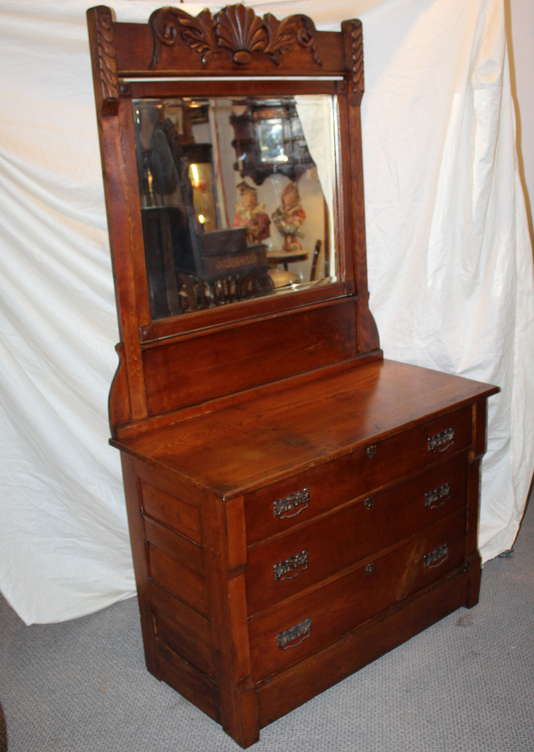 Bargain John S Antiques Antique Wood Dresser Chest With Mirror Original Finish Bargain John S Antiques