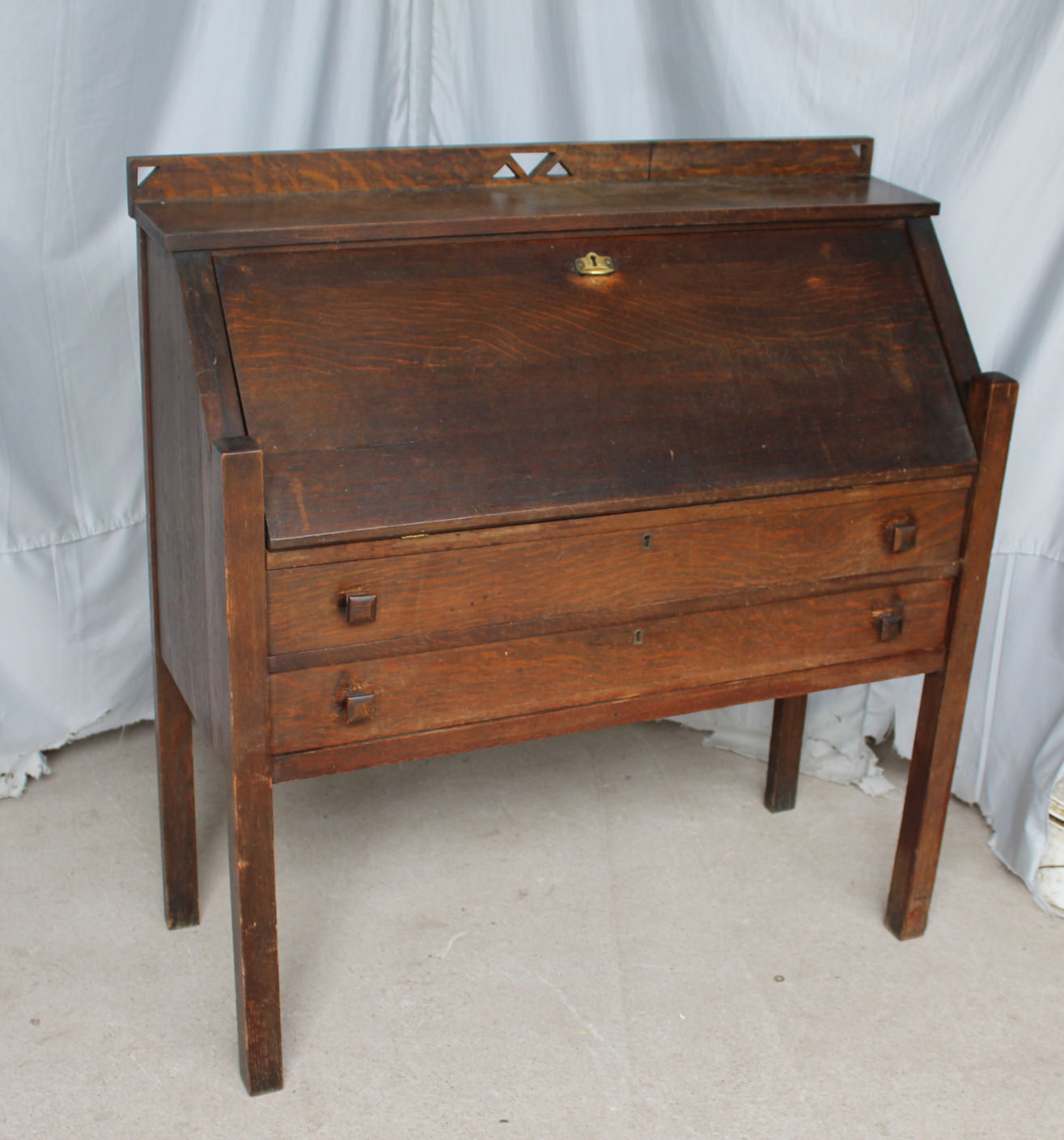 Bargain John S Antiques Antique Mission Oak Drop Front Secretary