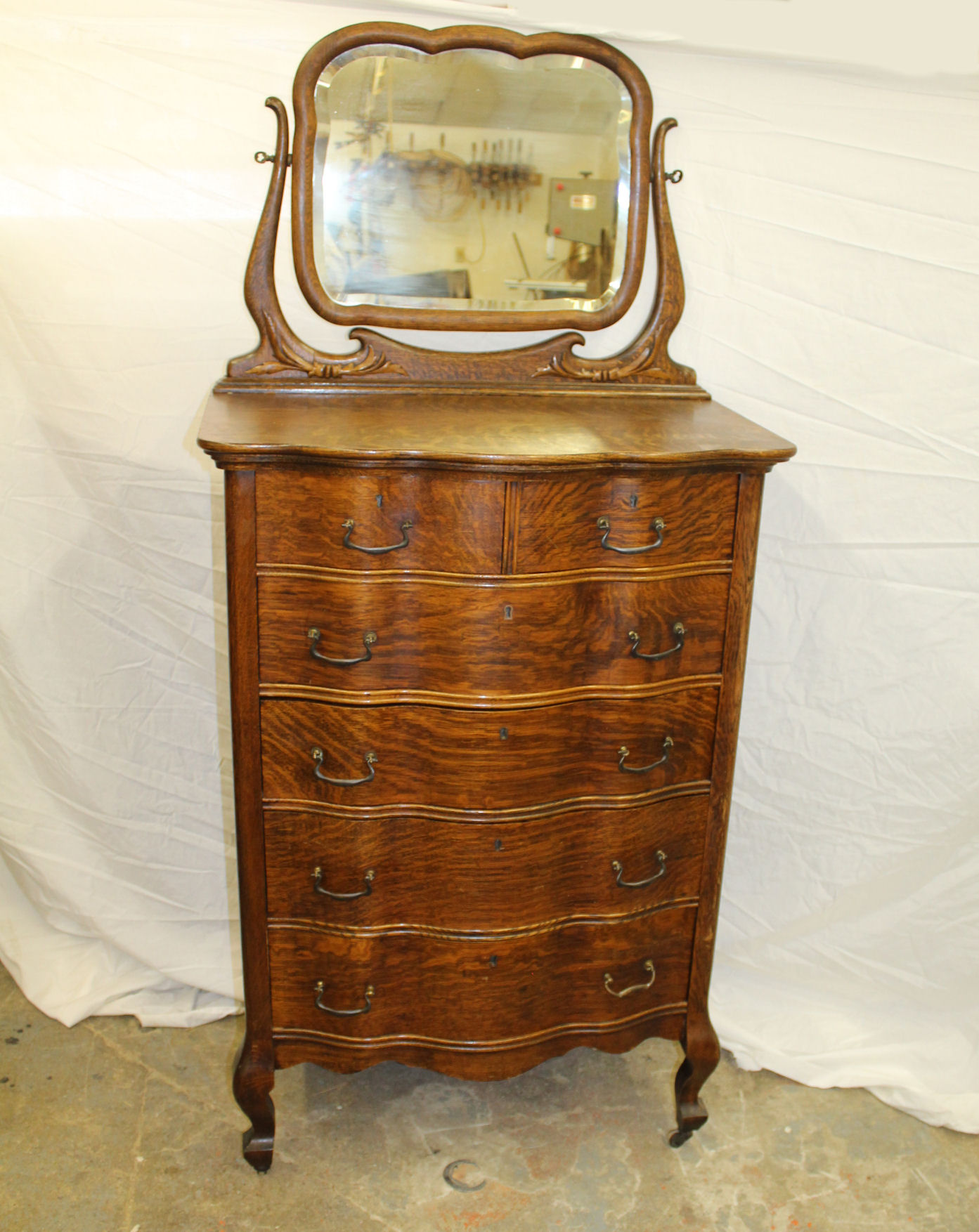 Bargain John S Antiques Antique Oak Highboy Chest Of Drawers