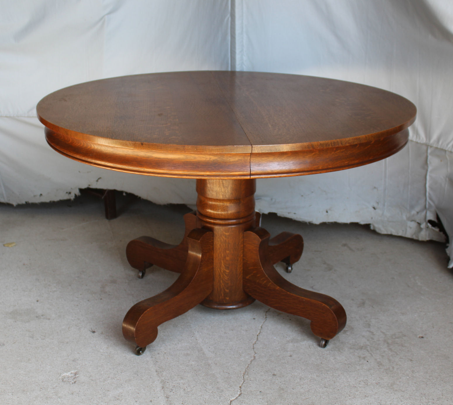 Antiques Antique Round Oak Table, 48 Round Oak Dining Table With Leaf