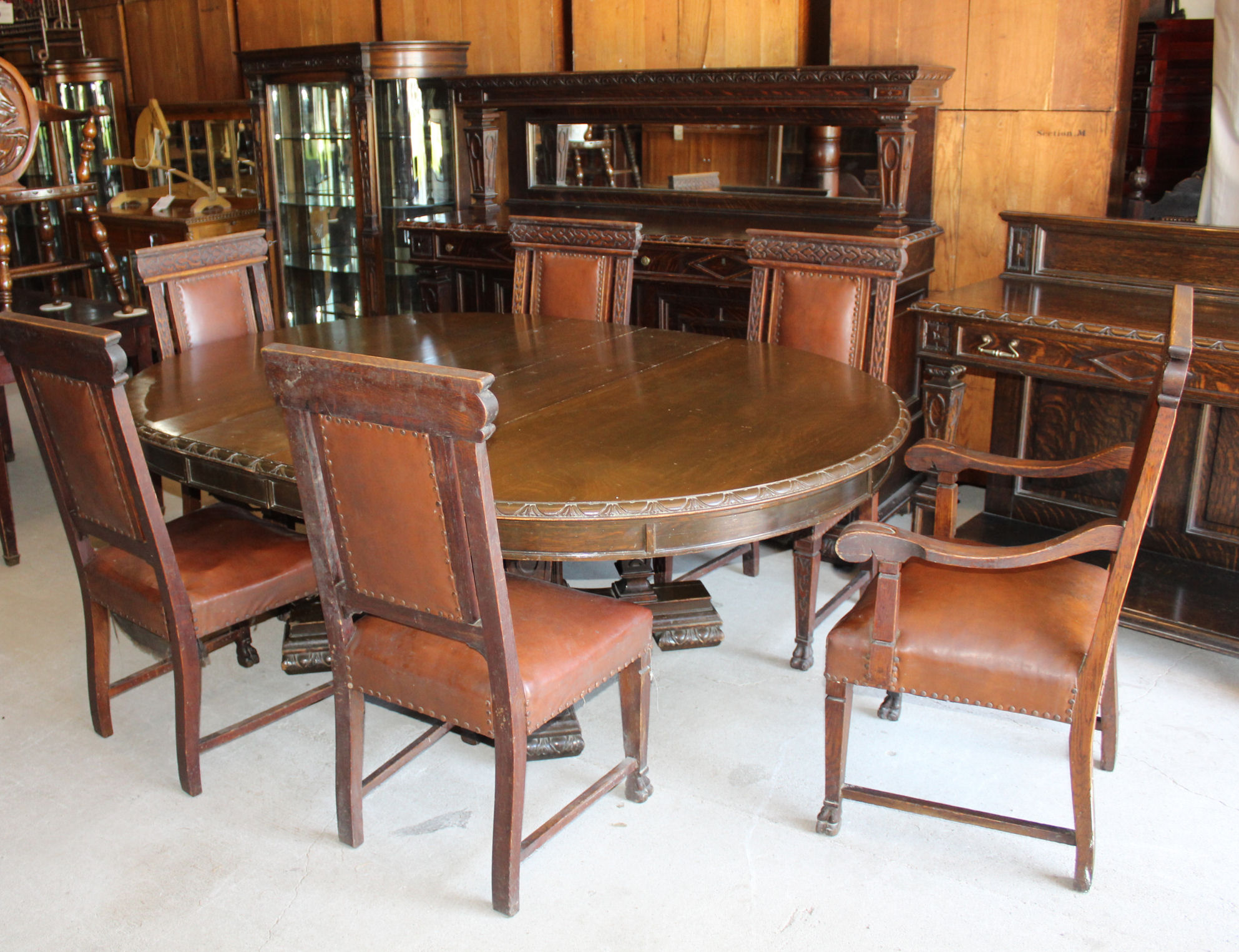 Bargain John's Antiques | Antique Oak Dining Room Set - 10 pieces - R ...
