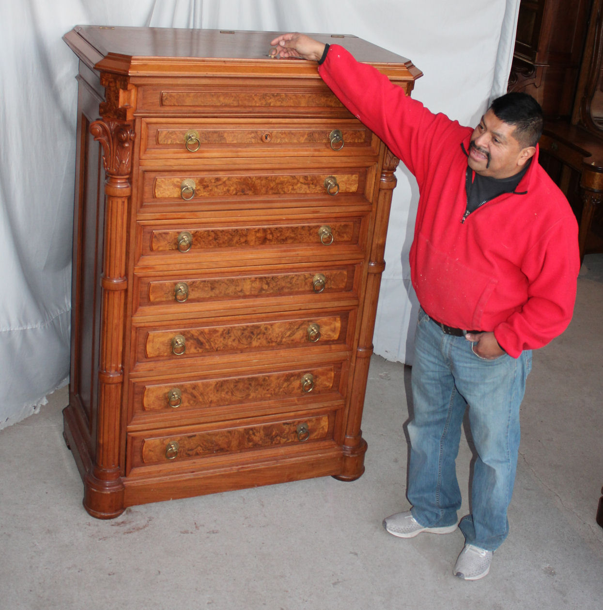 Bargain John S Antiques Victorian Walnut Tall Gentleman S Chest