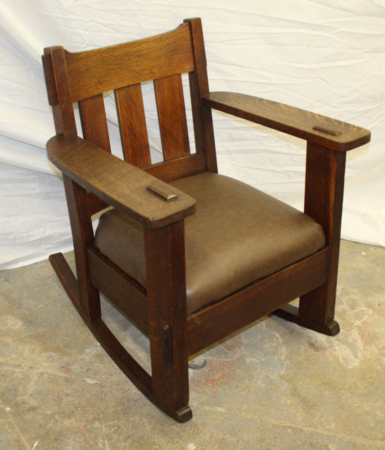 Bargain John's Antiques | Antique Mission Oak Rocking Chair by Charles