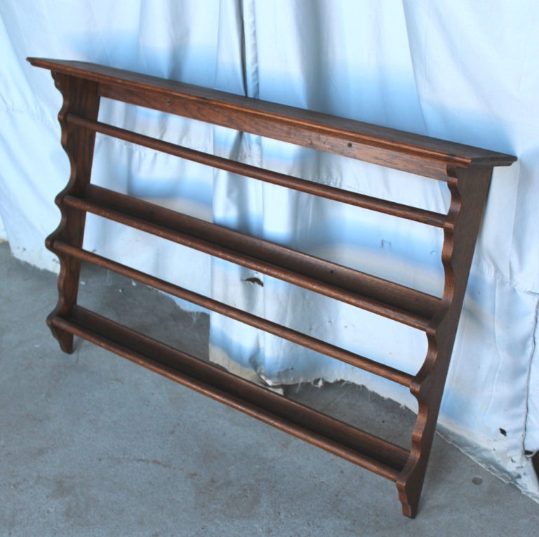 vintage wooden plate rack