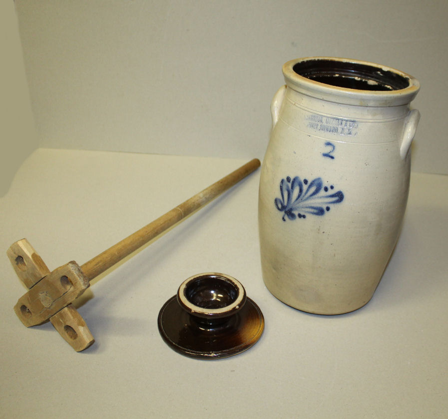 Antique 3 Gallon Salt Glaze Stoneware Crock - 1870 - Haxstun, Ottman & Co.  Fort Edward, NY