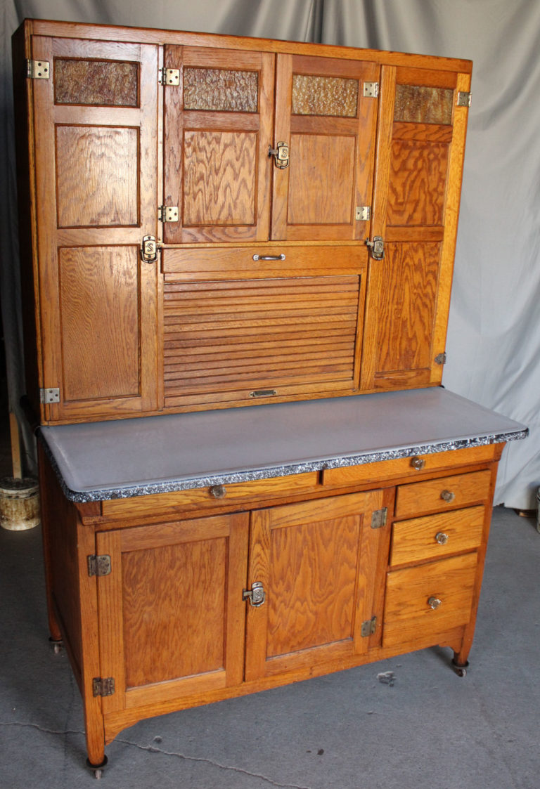 Bargain John's Antiques | Antique “Sellers” Oak Kitchen Cabinet – 48 ...