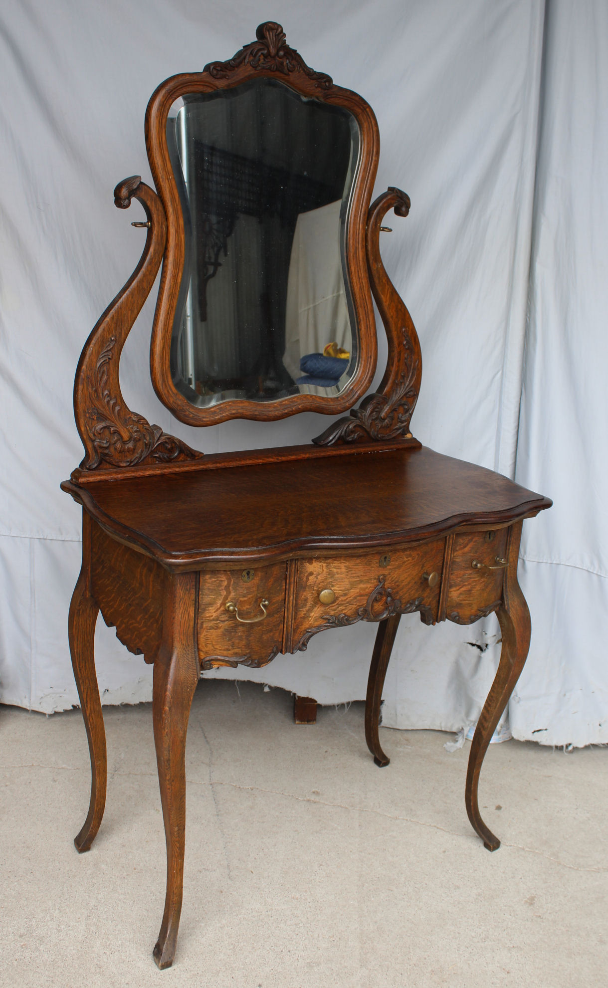 Bargain John's Antiques Antique Victorian Oak Vanity Bargain John's