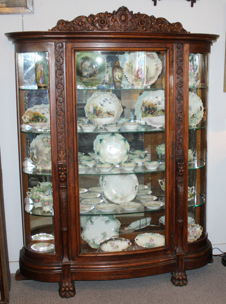 Bargain Johns Antiques Large Antique Oak China Cabinet 58 12