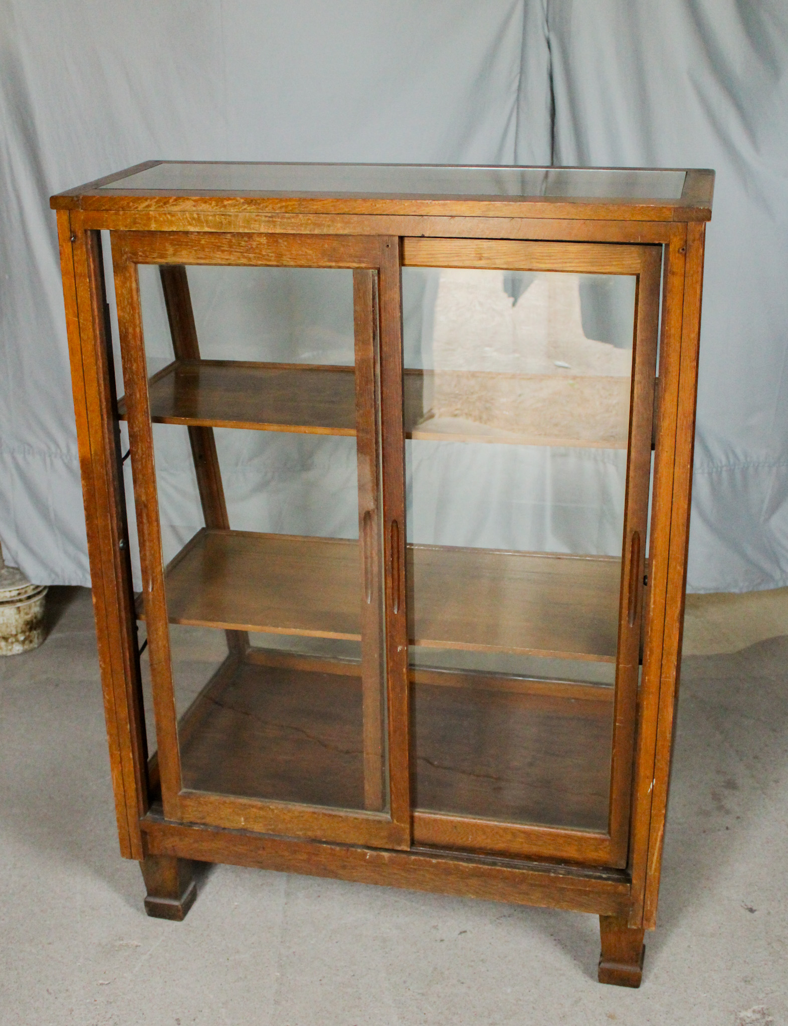 antique glass front display cabinet