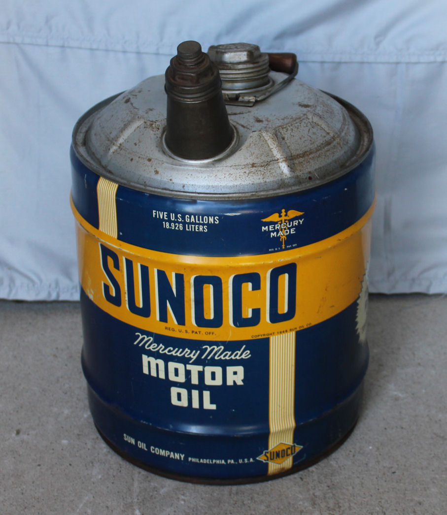 1 ...‘NOS’ Vintage SUNOCO Sunlube Motor Oil Can....Oil Can....EMPTY 