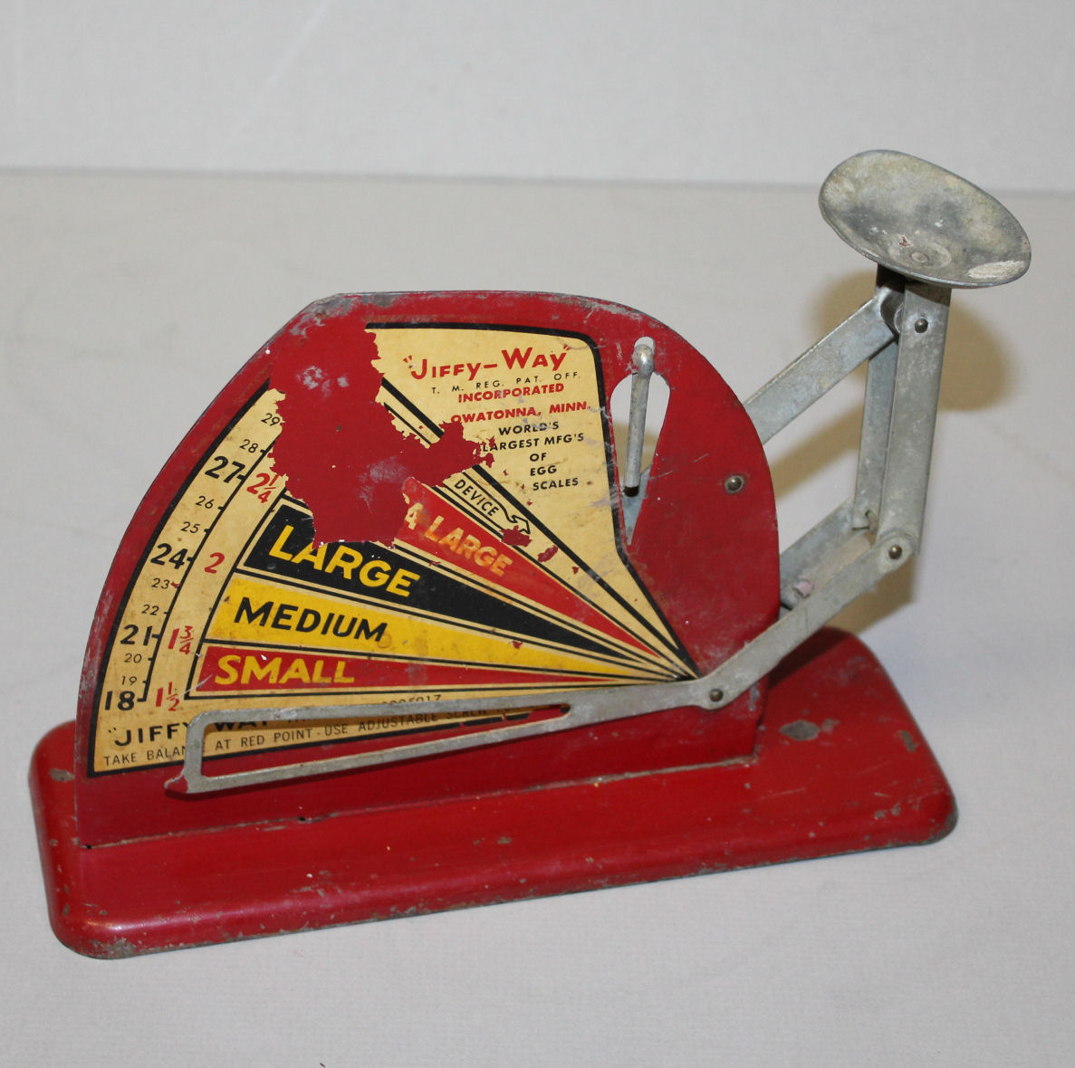 Bargain John's Antiques  Antique Jiffy Way Metal Egg Scale - Bargain  John's Antiques