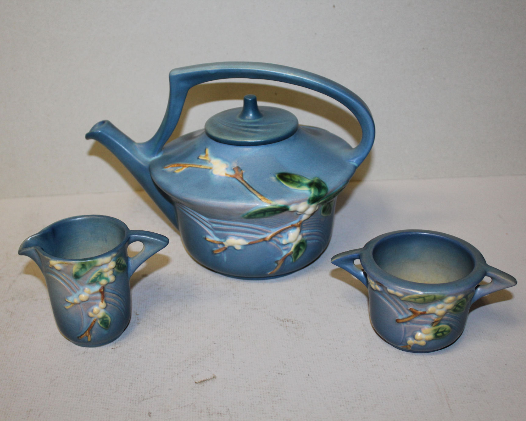Primitive Roseville Ceramic Crock Blue Stripe - Collectible