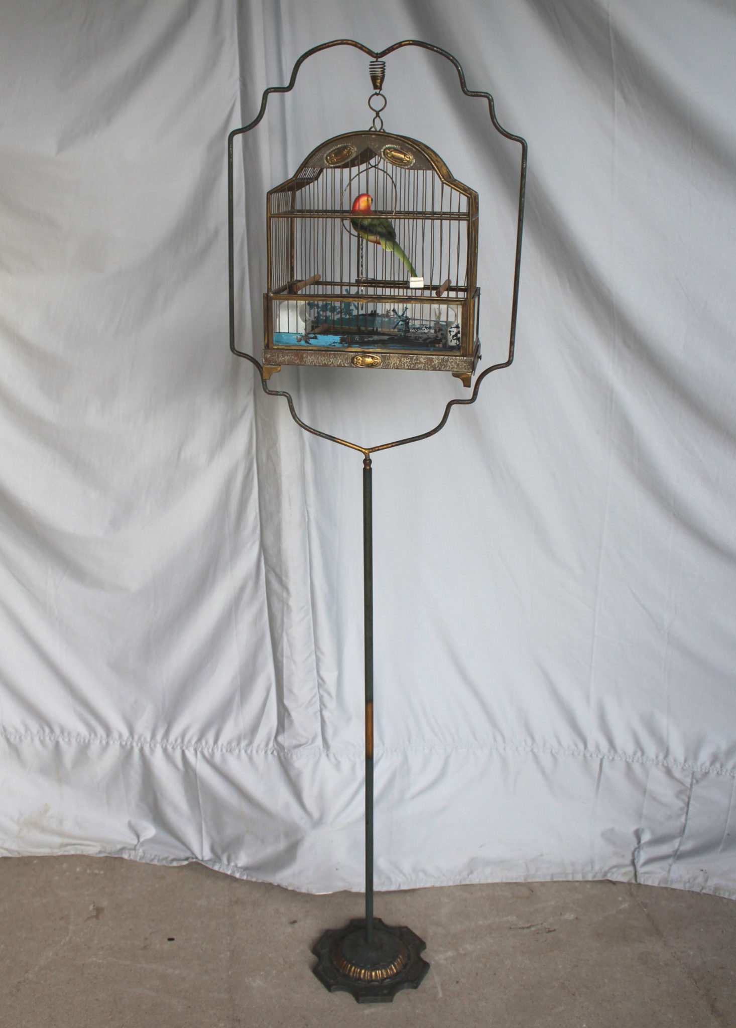 Bargain John's Antiques  Antique Victorian Bird Cage - Floor Model  Complete with Stand - Bargain John's Antiques