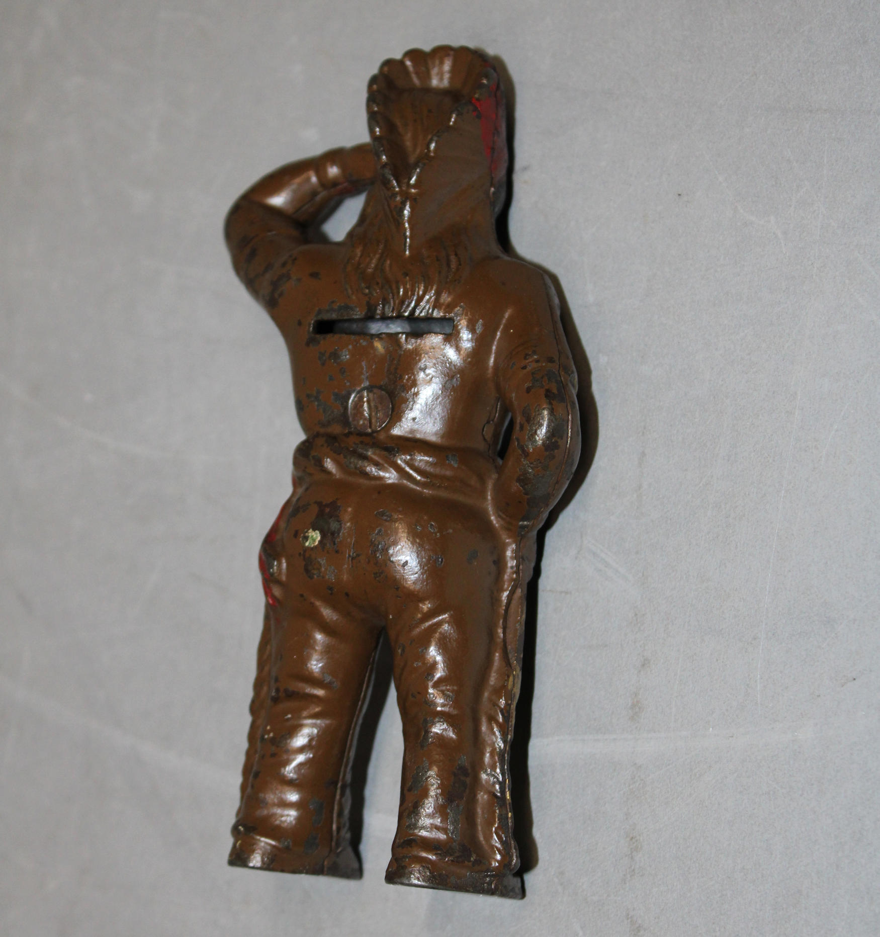 Bargain John's Antiques | Antique Cast Iron Bank Indian Chief