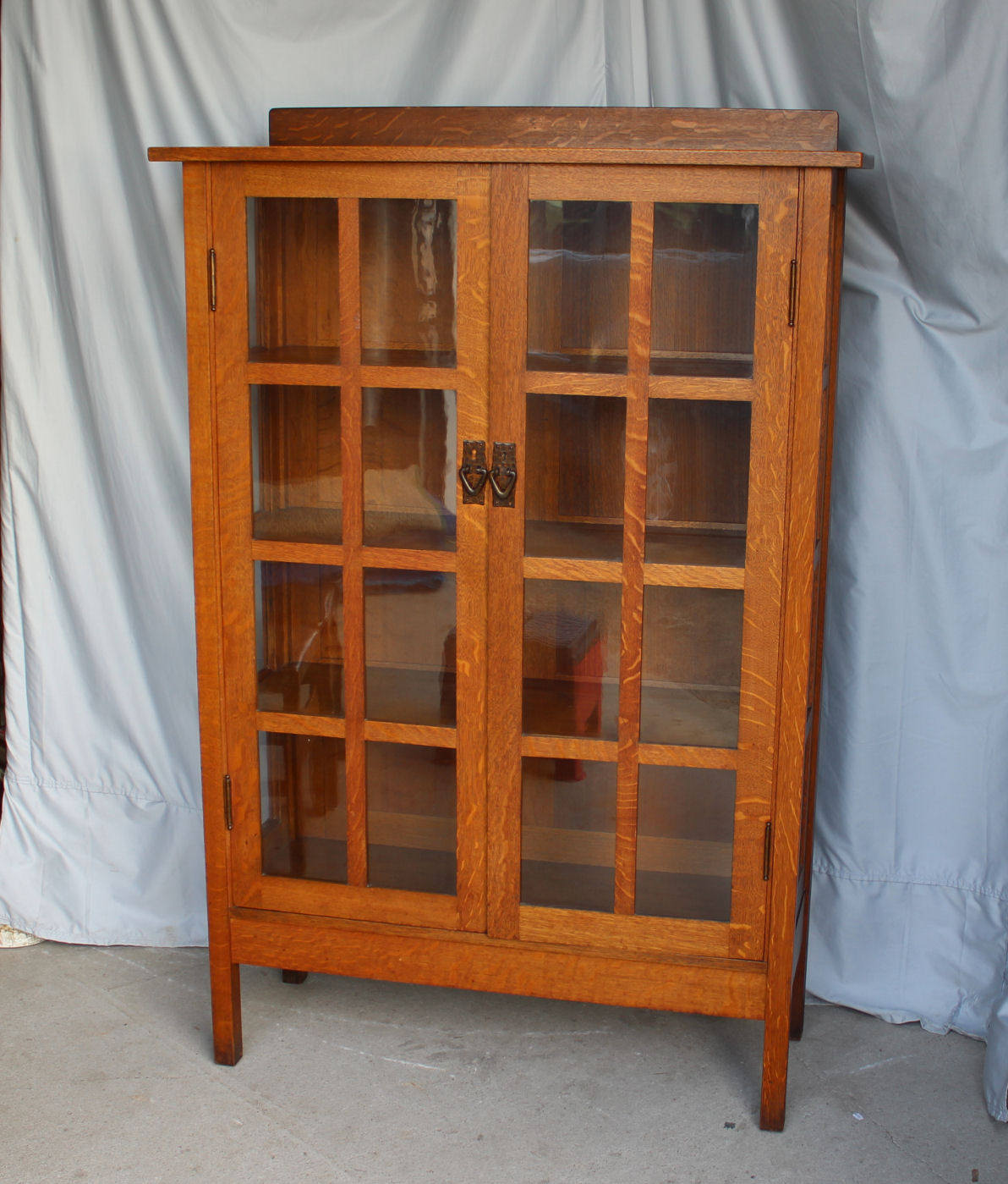 Antique Mission Oak Double Door China Cabinet Gustav Stickley 42 inches wide