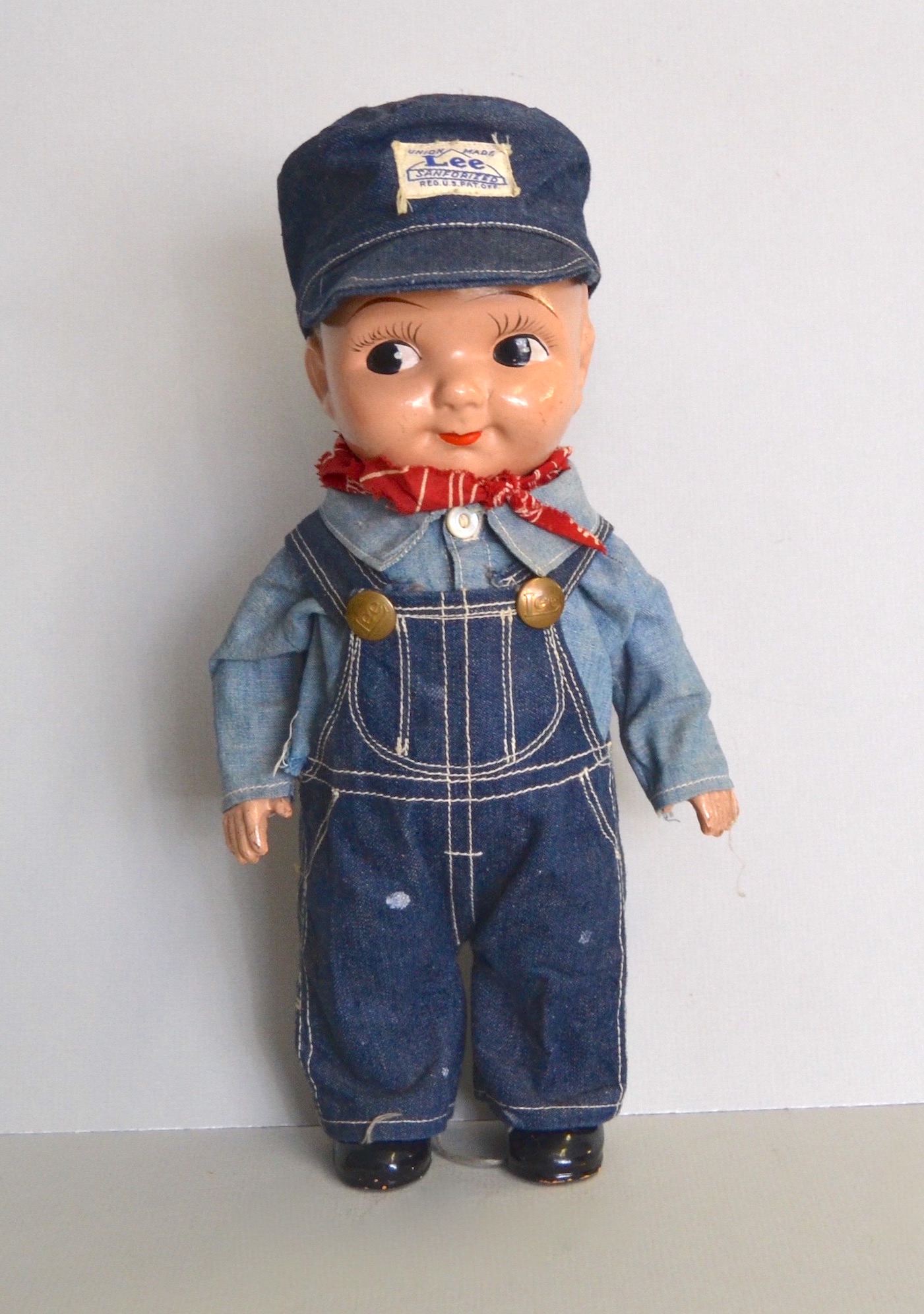 Bargain John's Antiques | Antique Buddy Lee Doll Overalls Railroad with ...