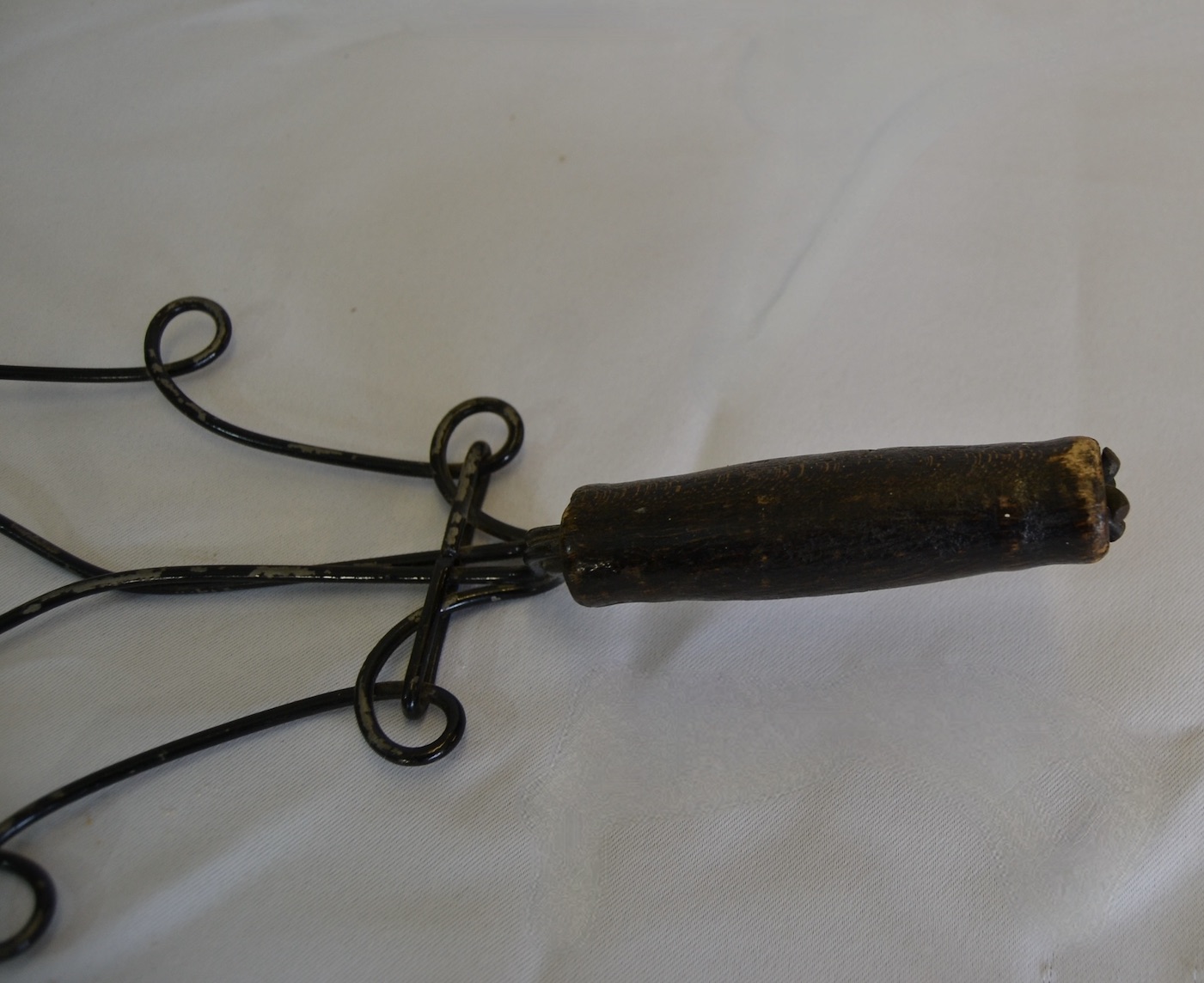 Bargain John's Antiques  Antique Wire twisted Rug Beater with wood handle  - Bargain John's Antiques