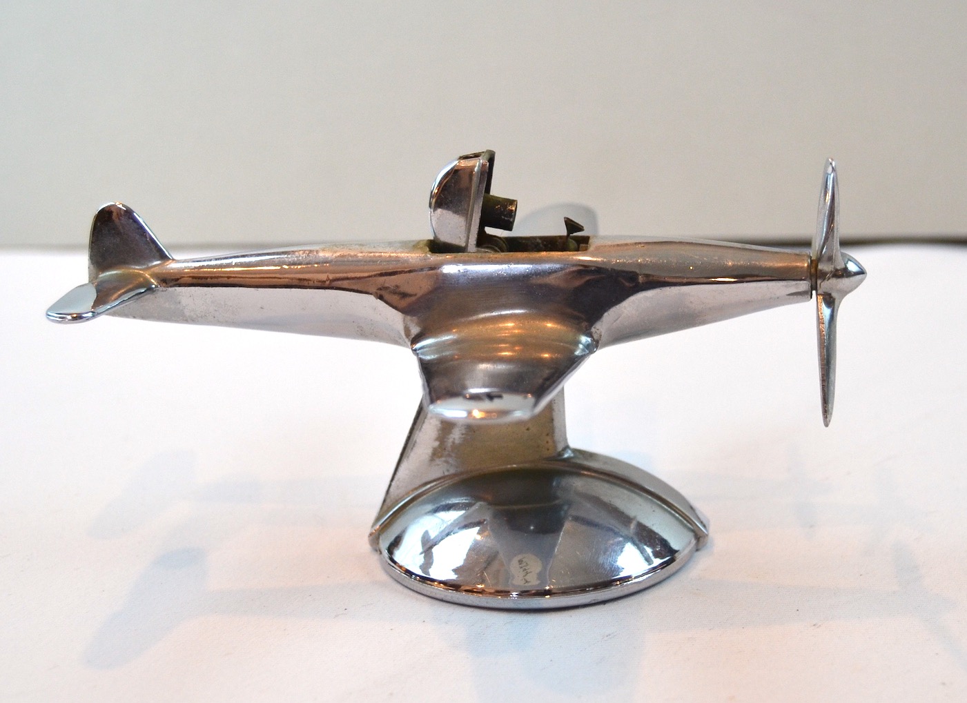 Antique Chrome Airplane Cigarette or Cigar Lighter