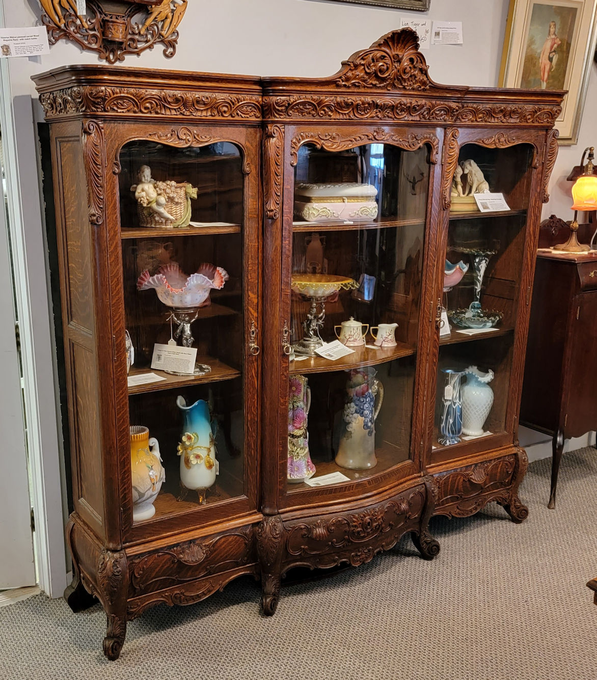 レア　家具 Bargain John's Antiques | Antique Highly Carved Triple Door