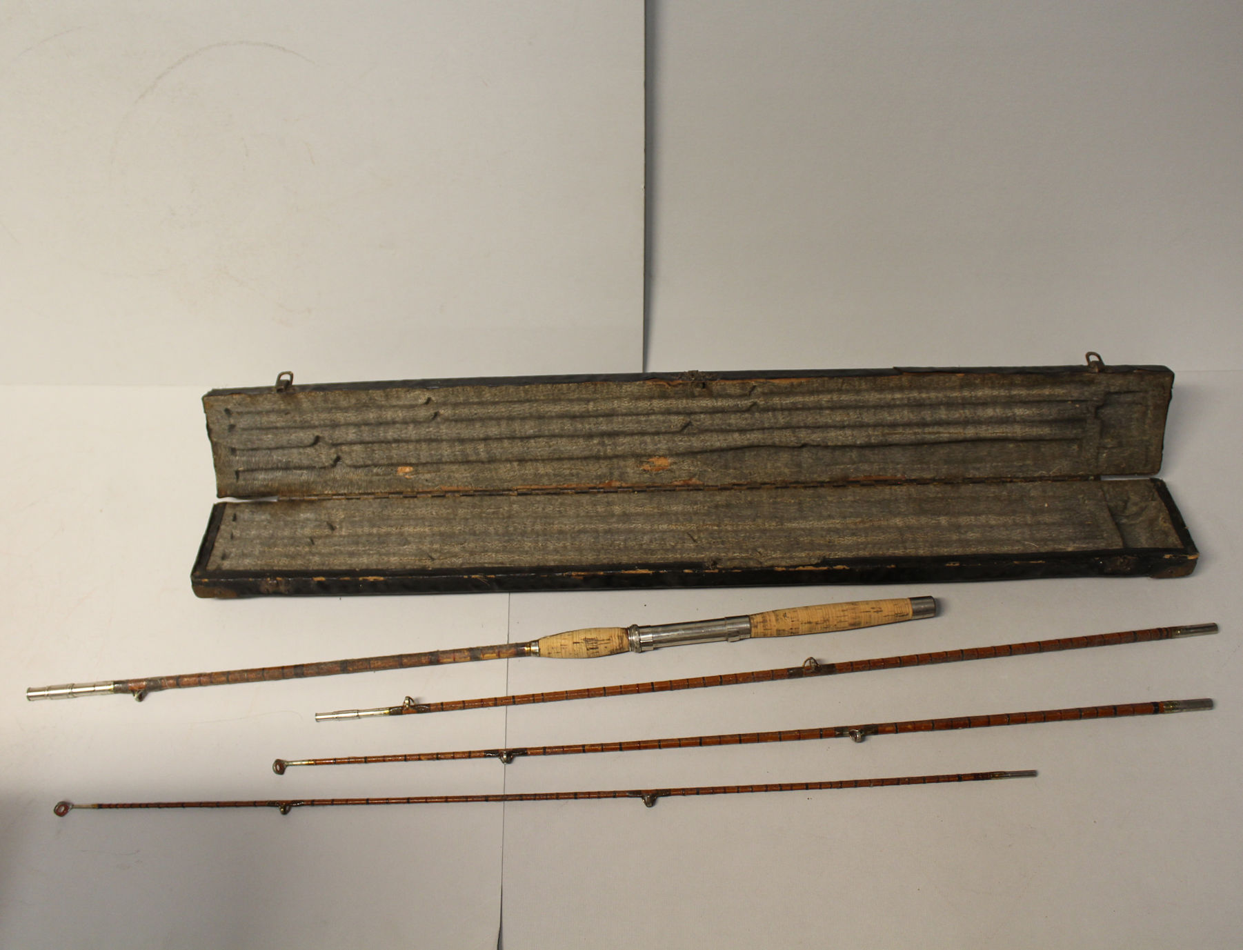 Bargain John's Antiques  Antique Bamboo Fishing Pole - in Case