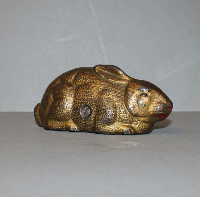 Bargain John's Antiques | Antique Reclining or Lying Down Rabbit Coin ...