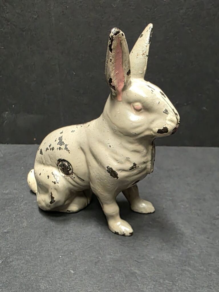 Bargain John's Antiques | Antique Cast Iron Seated Rabbit Bank - Large ...
