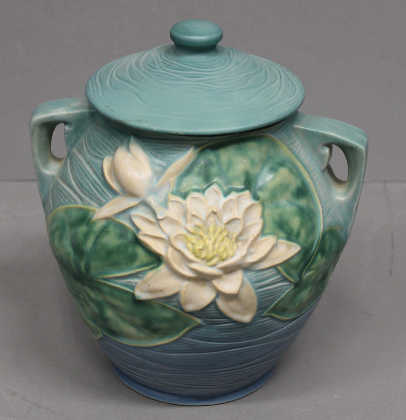Bargain John's Antiques | Antique Roseville Pottery Cookie Jar